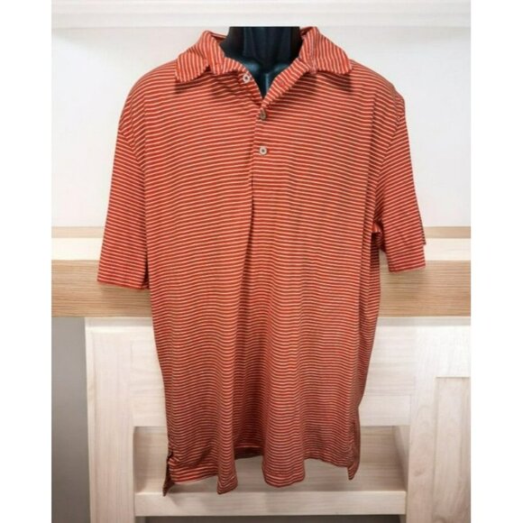 Polo Ralph Lauren Mens Orange Striped Polo Shirt XL - Picture 1 of 7